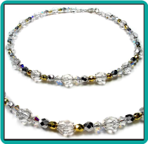 Gold, Silver and Crystal Anklet