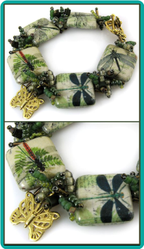 Fern Green Dragonfly Bracelet
