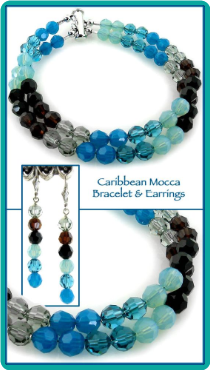 Caribbean Mocha Double Strand Crystal Bracelet