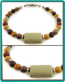 Mookaite Stone Bead Bracelet with Magnetic Clasp