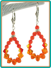 Orange Crystal Hoop Earrings