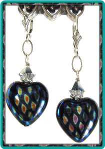 Peacock Heart Earrings