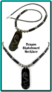 Dragon Skateboard Men's Bead Necklace