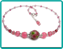 Pink Roses Collage Choker
