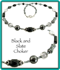 Black, Slate, and Silver Necklace
