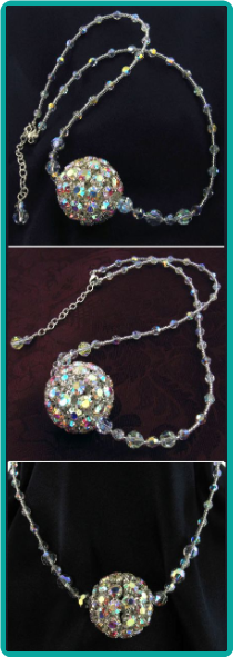 Pave Disco Ball Crystal Necklace