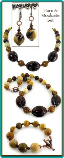 Horn and Mookaite Handmade Necklace Set
