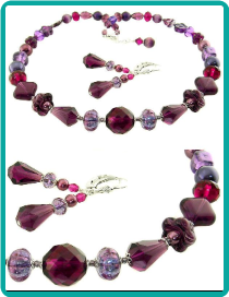 Concord Grape Collage Necklace and Earrings