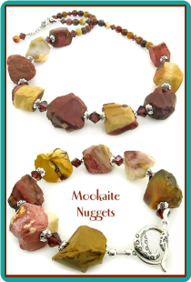 Mookaite Nuggets Necklace & Bracelet Set