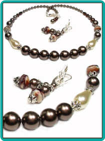 Brown and Ivory Pearl Necklace