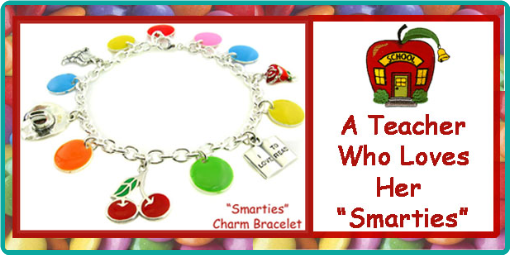 A custom charm bracelet for a well-loved favorite teacher.