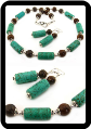 Turquoise and Bronzite Necklace Set