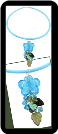 Aqua Flower Cluster Dangle Necklace