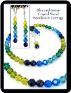 Blues and Greens Swarovski Crystal Necklace