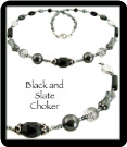 Black, Slate, and Silver Necklace