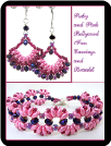 Ruby and Pink Bollywood Fan Earrings and Bracelet
