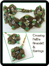 "Crossing Paths" Brown Tile and Turquoise Earrings