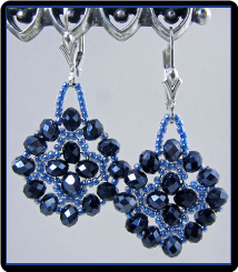 Metallic Blue Medallion Earrings