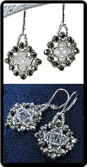 Silver and Clear Crystal Medallion Earrings