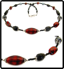 Red and Black Tiger Necklace