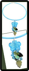 Aqua Flower Cluster Dangle Necklace
