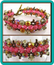 Carnation and Copper Crystal Weave Bracelet