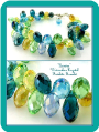 "Deirdra" Watercolors Crystal Briolette Bracelet