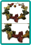 Multicolor Jasper Leaves Handmade Bracelet