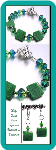 Kelly Green Deco Squares Beaded Bracelet & Earrings