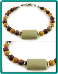 Mookaite Stone Bead Bracelet with Magnetic Clasp