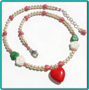Hearts, Flowers and Pearls Girl's Necklace