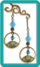 Lotus Blossom and Turquoise Crystal Earrings