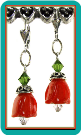 Red-Orange Tulip Bell Lampwork Earrings