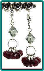 Garnet Baskets Crystal Earrings