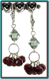 Garnet Baskets Crystal Earrings