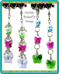 Crystal Butterfly Drops Earrings