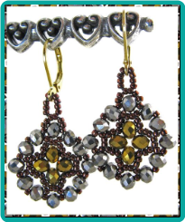 Metallic Crystal Medallion Earrings