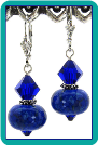 Cobalt Lampwork and Crystal Earrings