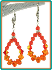 Orange Crystal Hoop Earrings