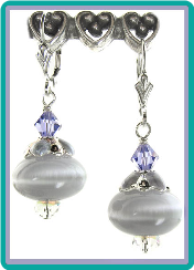 Soft Lavender Gray Fiber Optic Earrings