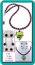 Lime-Grape Lampwork Chicken Necklace & Earrings
