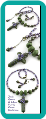 Jade Green and Lilac Floral Cross Beaded Necklace