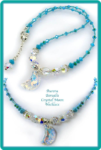 Aurora Borealis Crystal Moon Necklace