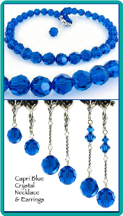 Capri Blue Crystal Necklace & Earrings