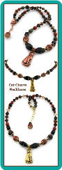 Cat Charm Beaded Handmade Necklace