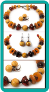 Amber Baubles Big Bead Necklace & Earrings