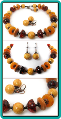 Amber Baubles Big Bead Necklace & Earrings