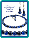 Midnight Blue Crystals & Pearls Necklace & Earrings