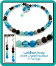 Caribbean Mocha Crystal Necklace and Earrings