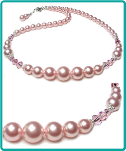 Perfectly Pink Pearl and Crystal Necklace